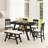 6-Piece Farmhouse Dining Table Set With Bench-1728115879