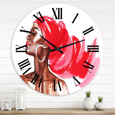 Portrait Of African American Woman IX - Modern Wall Clock