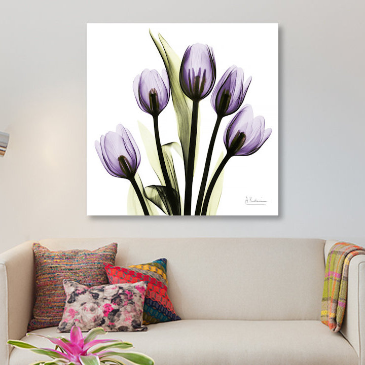 «Tulips Imagine», impression sur toile, H 12 po x l 12 po x P 1,5 po, Pas de tapis, Toile tendue