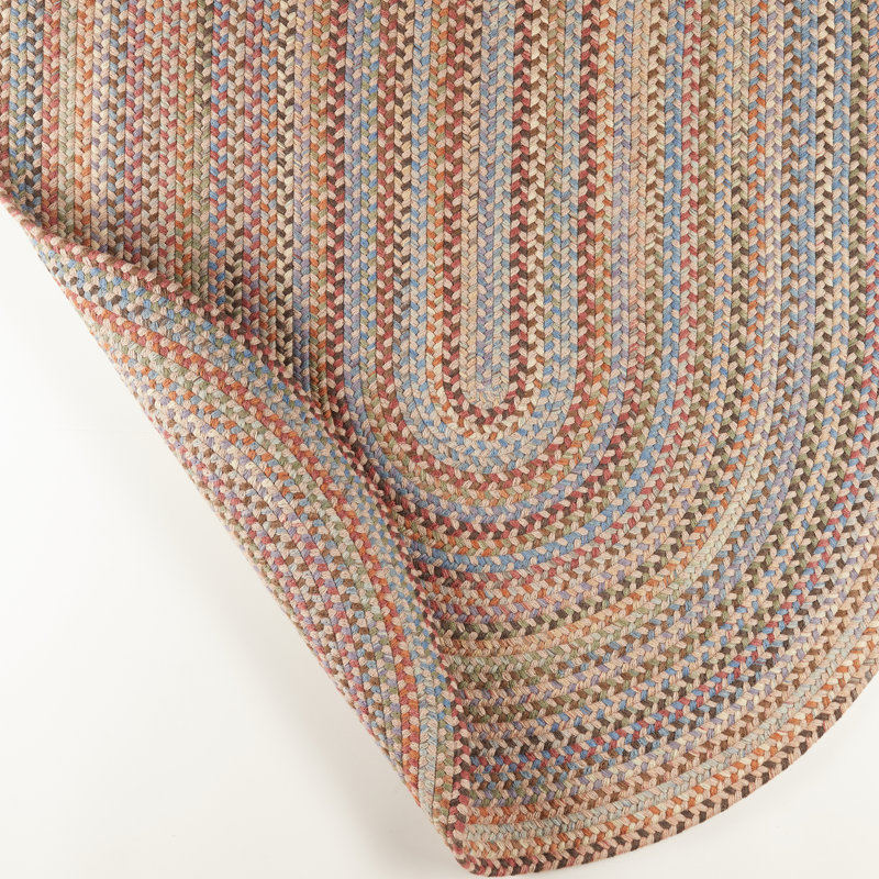 Tapis beige / rose / bleu en laine tressé à la main Elberta, Tapis de couloir 2 pi x 6 pi