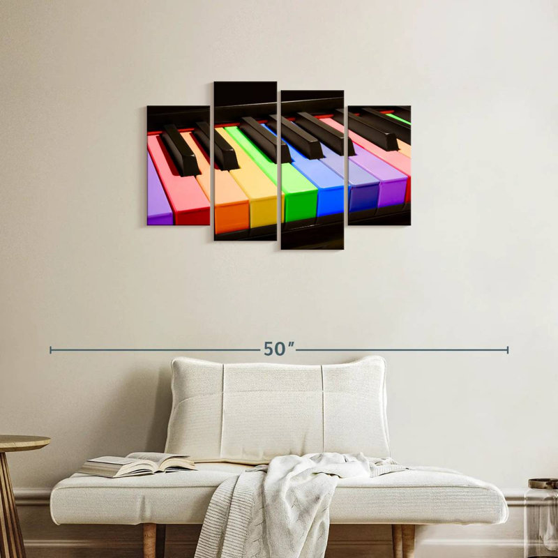 Abarca Rainbow Piano Keys, H 22 po x l 36 po