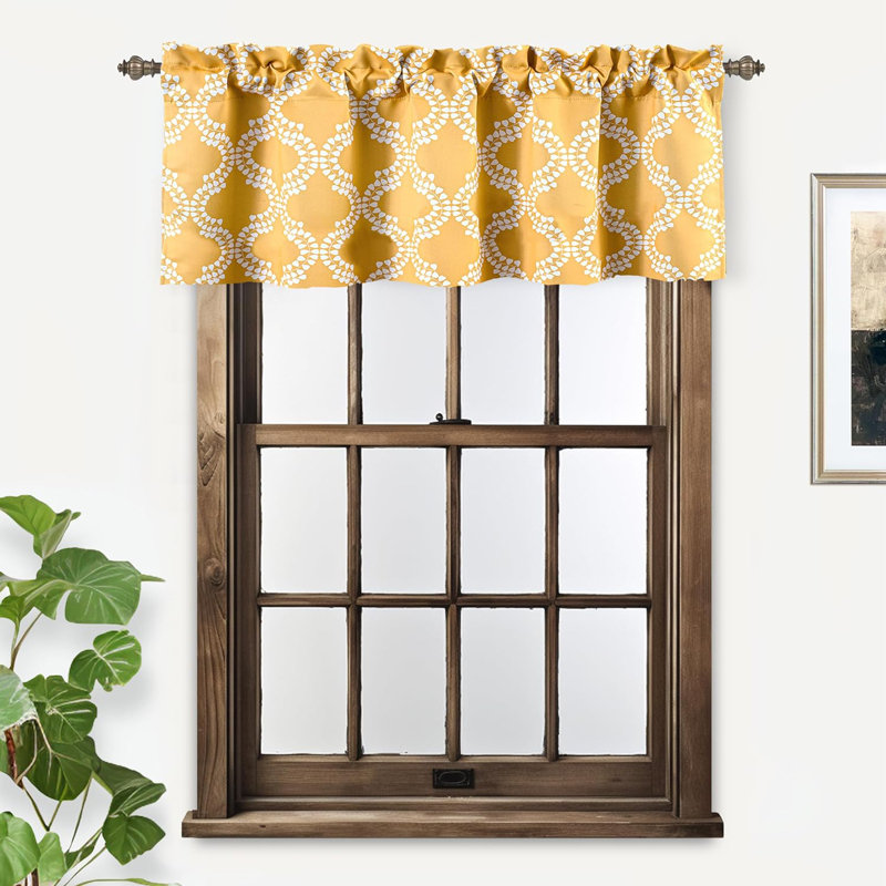 Geometric Tailored Window Valance, 52" W x 18" L