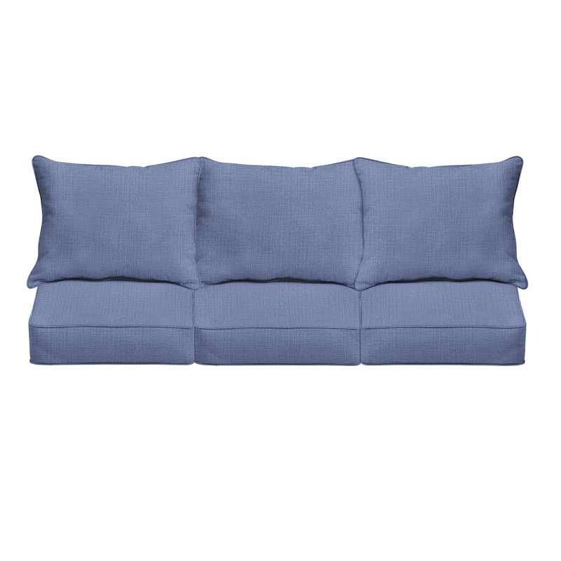 Outdoor Solid Deep Seating Sofa Pillow and Cushion Set, 30 in W x 27 in D x 5 in H, Richloom - Rave Pool