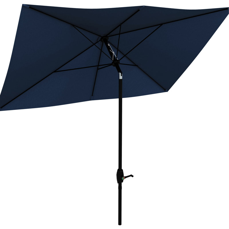 Parasol de patio bleu rectangulaire 6,5 pi x 10 pi Voja