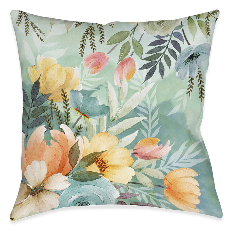  Tranquil Botanicals Floral Throw Pillow, Indoor