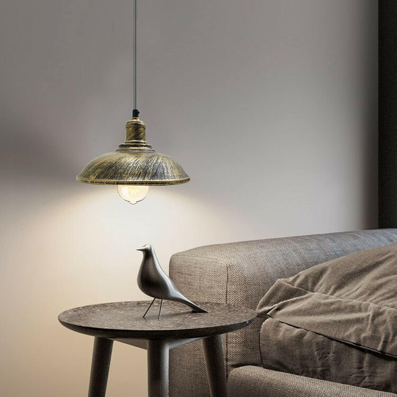 1 - Light Bowl Pendant, Brushed Brass