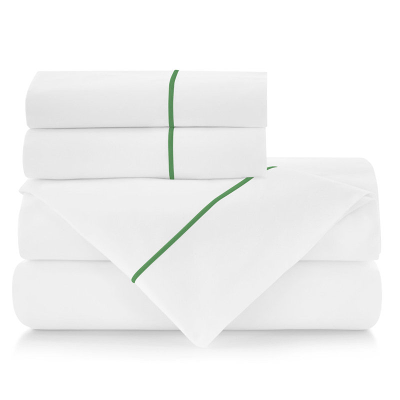 Linen King Size Cotton Percale Sheet Set with Pillowcases
