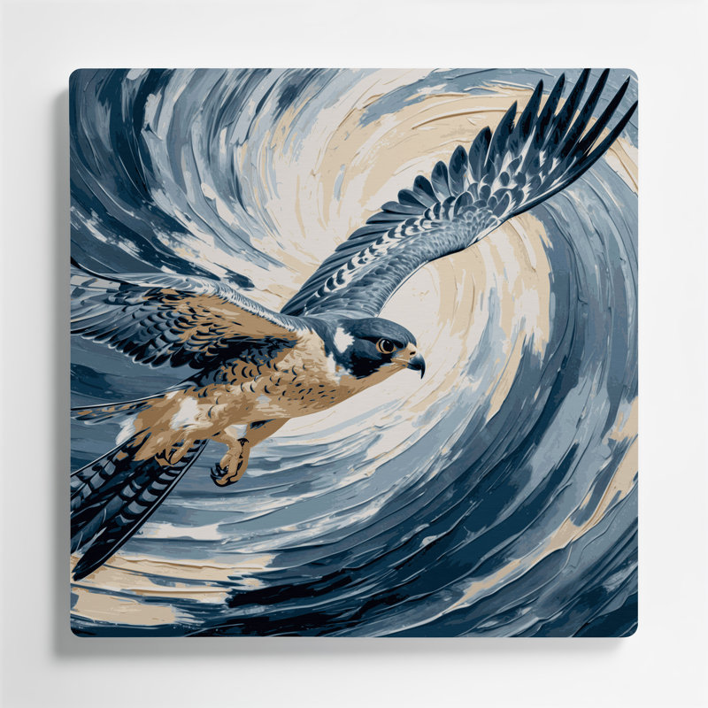 Oiseaux, art mural bleu faucon pèlerin