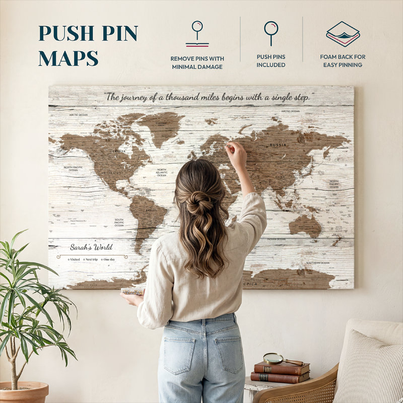 Pin's World, H 16 po x l 24 po, Oui