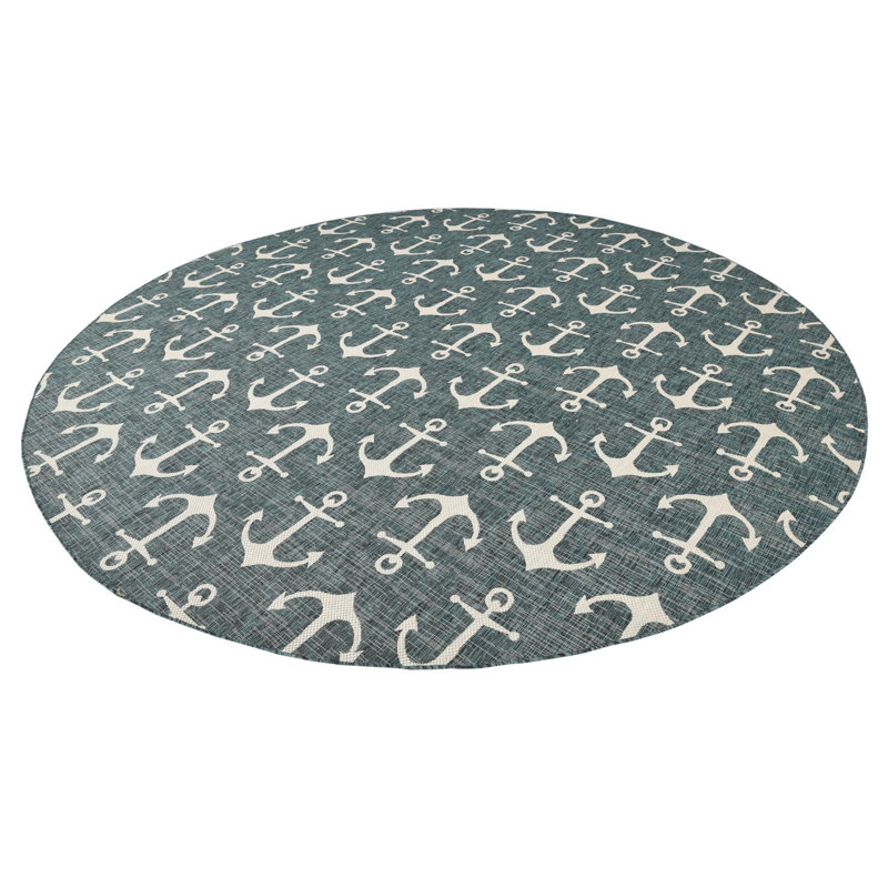 Outdoor Ayton Area Rug Sea Grass Color, Round 10'