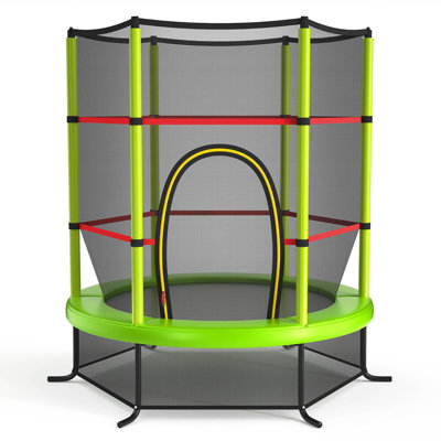 Costway Round Backyard Trampoline with Safety Enclosure