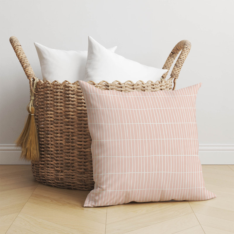Coussin Snow Fence, Rose géométrique, H 26 po x l 26 po