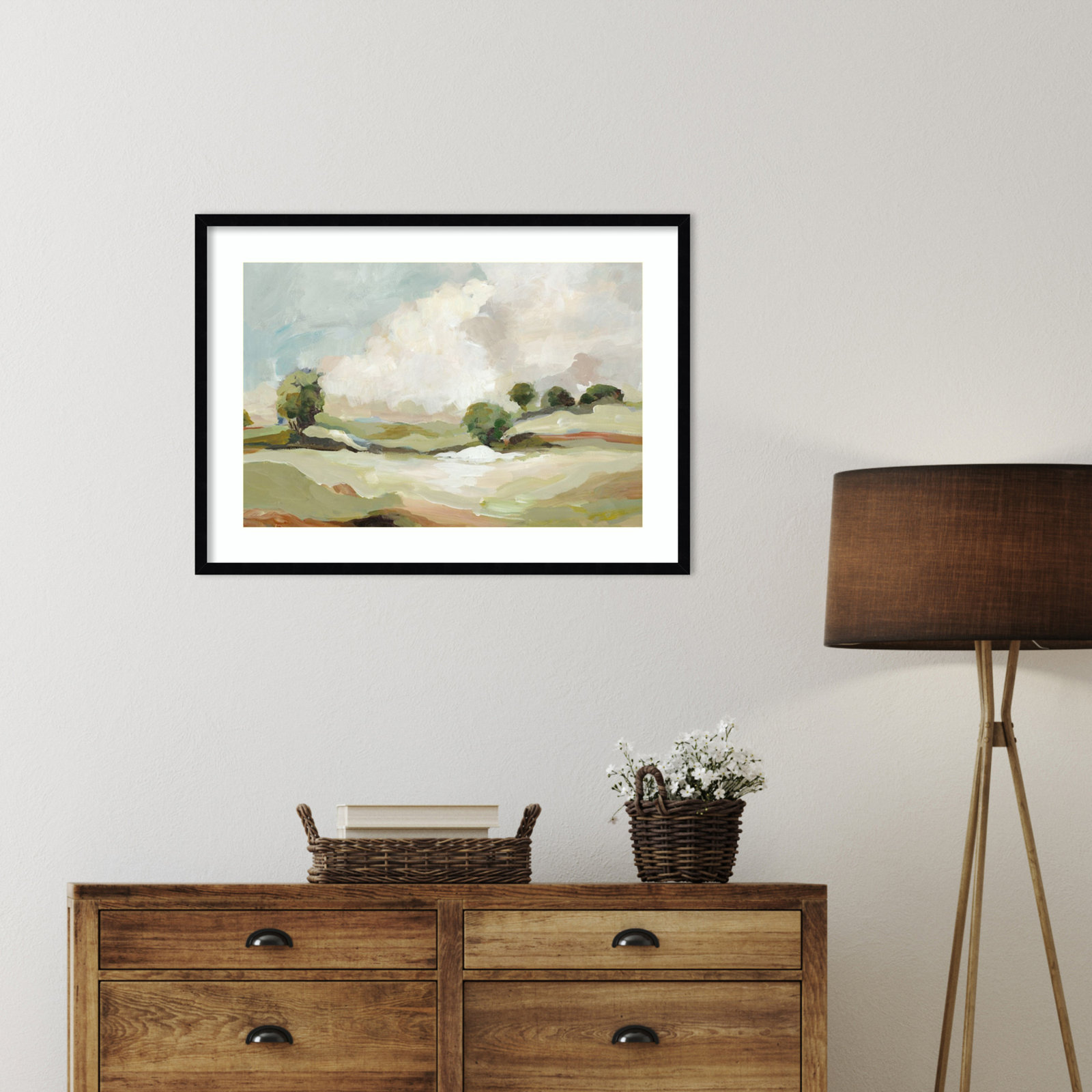 Pastoral Land Print by Allison Pearce, Black, 24" H x 33" W