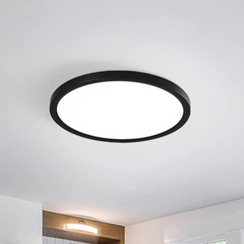Plafonnier encastré Boncho, Noir, H 0,9 po x l 9,06 po x P 9,06 po