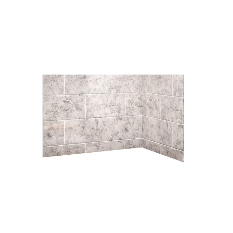 Système de douche 11x20 à carreaux avec siège moulé RidgeStone l 60 po x P 36 po x H 96 po, Lime, Gauche
