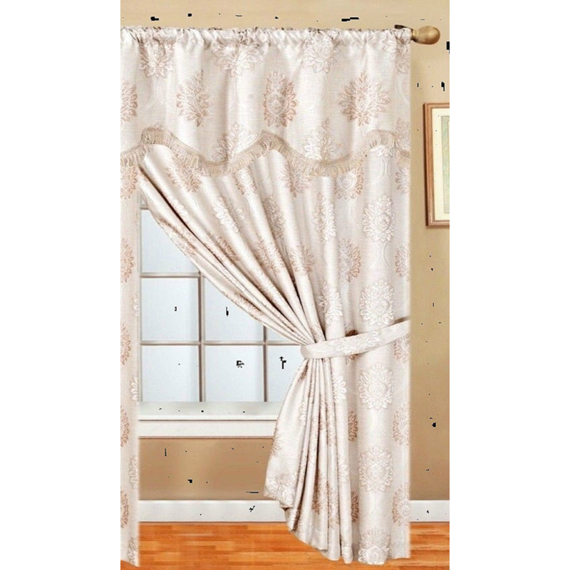Deshawnna Room Darkening Curtain Pair, Cream, 228cm W x 274cm D