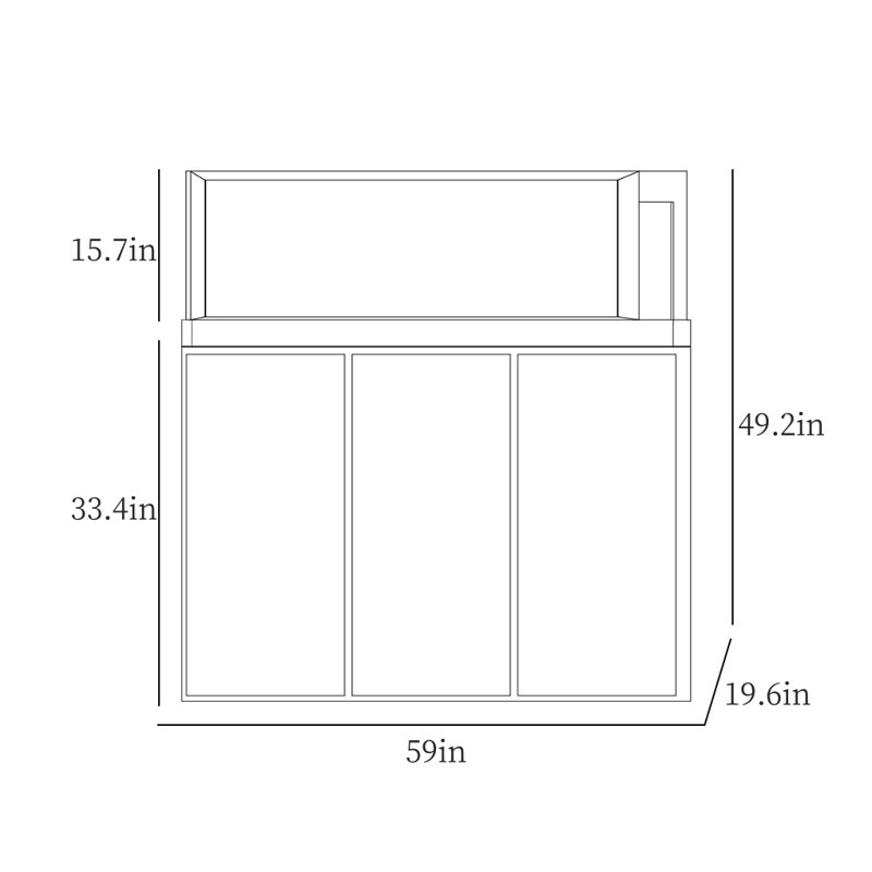 Hannalise, 73 Gallon (49.2" H x 59" W x 19.6" D)