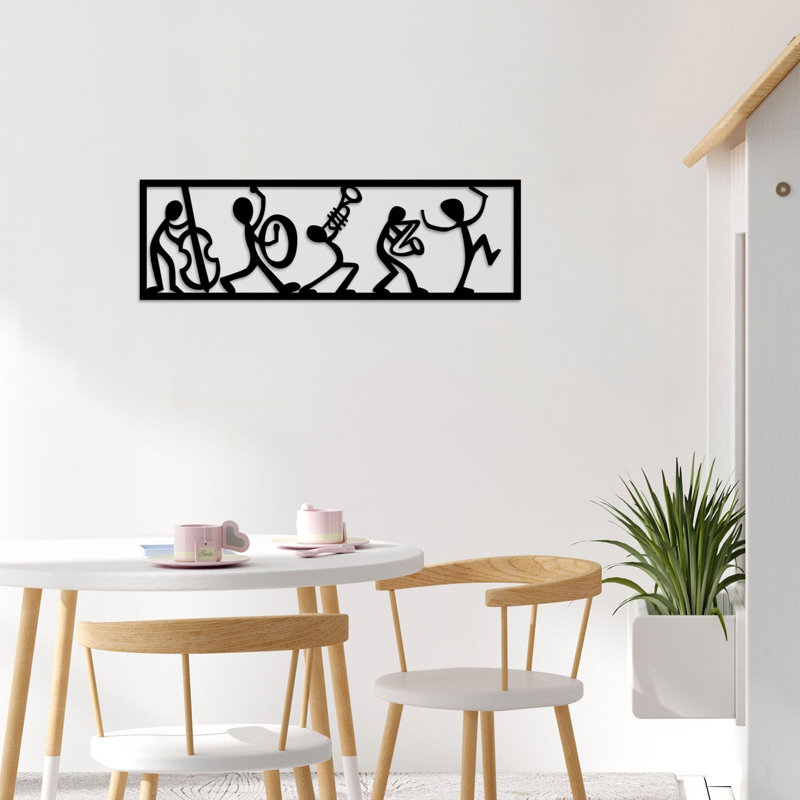 Élégant accessoire mural en métal noir | 100% métal, épaisseur: 0,05 po | Dimensions: 23,6 po x 7,5 po | Parfait pour la décoration intérieure, l'esthétique moderne, le design durable et accrocheur pour n'importe quelle pièce