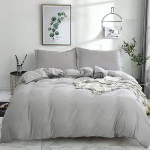 Microfiber Reversible Duvet Cover Set 4pc