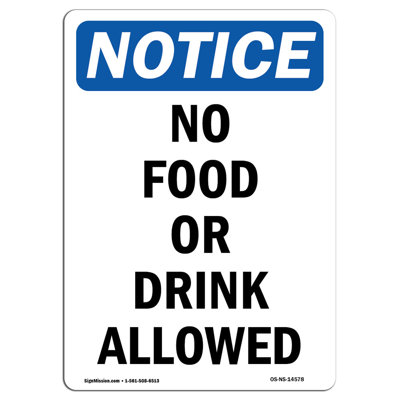 No Food or Drink Allowed Sign