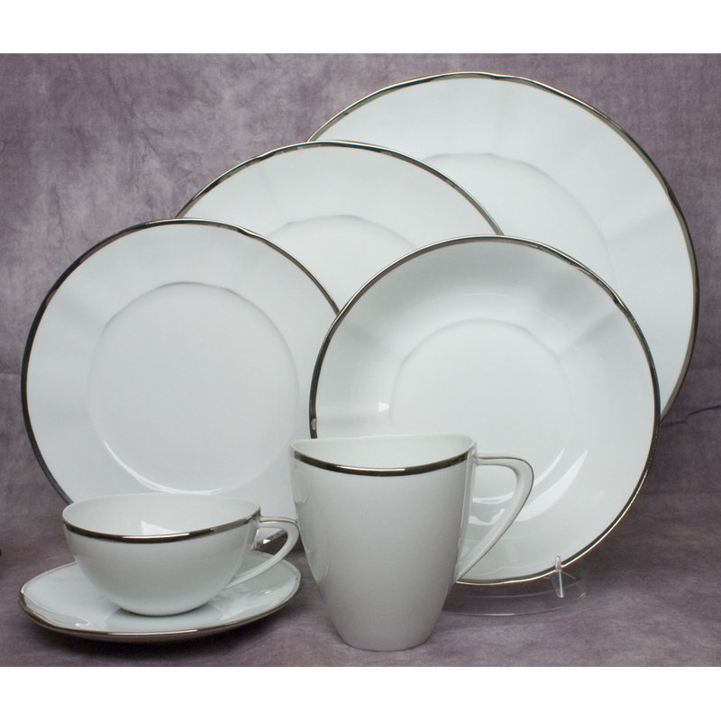 Simply Elegant Porcelain Salad/Dessert Plate, Platinum