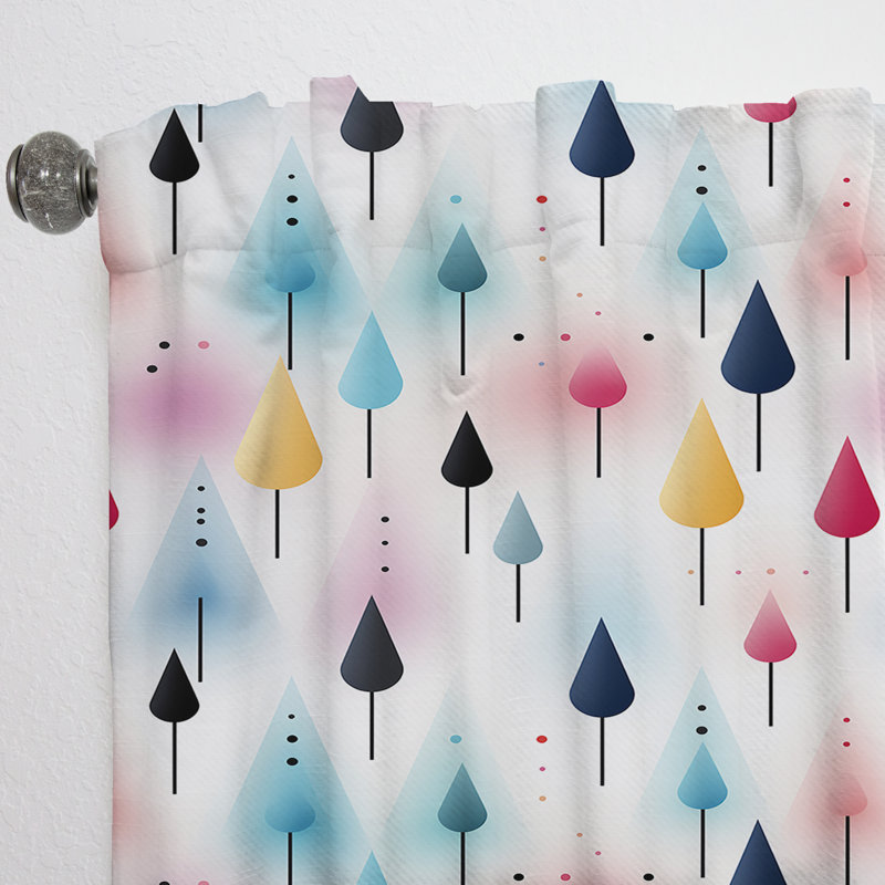 Rideau obscurcissant géométrique pastel scandinave pastel - 1 panneaux, L 52 po x L 108 po