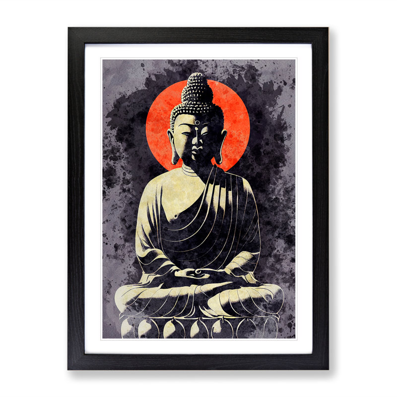 Fabulous Buddha - Single Picture Frame Print, Black, 64cm H x 46cm W x 2cm D