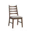 Ensemble de 2 chaises d'appoint en lin gris et noyer-2038496606