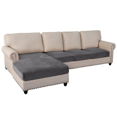 Velvet Box Cushion Sectional Slipcover