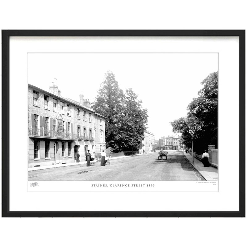Staines, Clarence Street 1895 by Francis Frith - Single Picture Frame Print, 40cm H x 50cm W x 2.3cm D