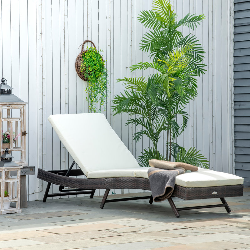 Chaise longue inclinable simple avec coussins 24,75 po Artemy