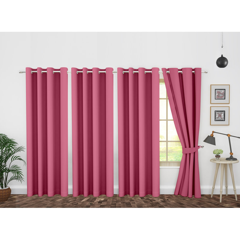 Paire de rideaux occultant et isolants avec œillets , 46 po x 63 po, Rose