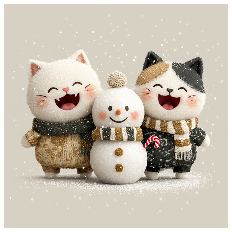Mignons chats avec rideaux de douche bonhomme de neige très longs, 70 po l x 72 po H