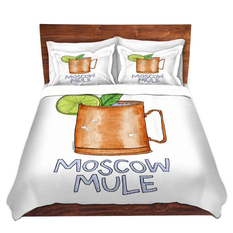 DiaNoche Queen Duvet Cover Sets Microfiber by Marley Ungaro - Cocktails Moscow Mule, Twin Duvet Cover + 1 Standard Sham