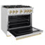 ZLINE Autograph 36" Classic DuraSnow Gas Range w/ Black Door & Bronze Accents-1202382393