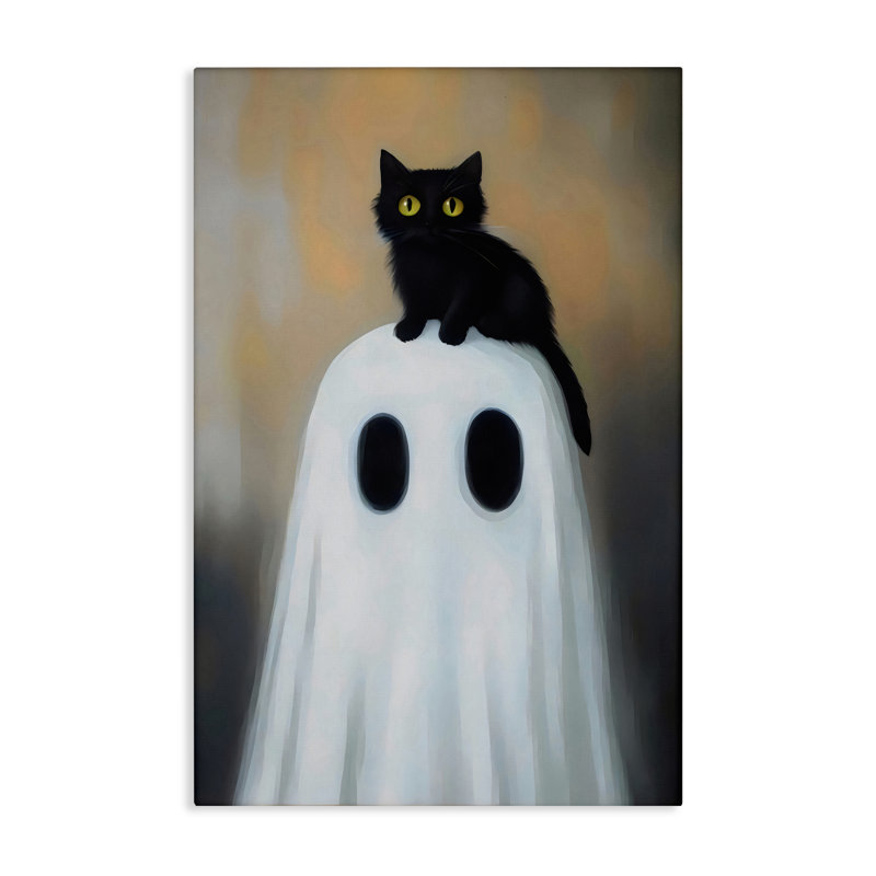 Toile fantôme et chaton, design par Arlington Prints, H 24 po x l 16 po