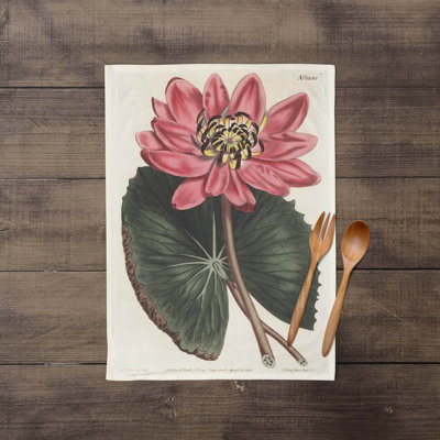 Flowered Water Lily Botanical Tea Towel