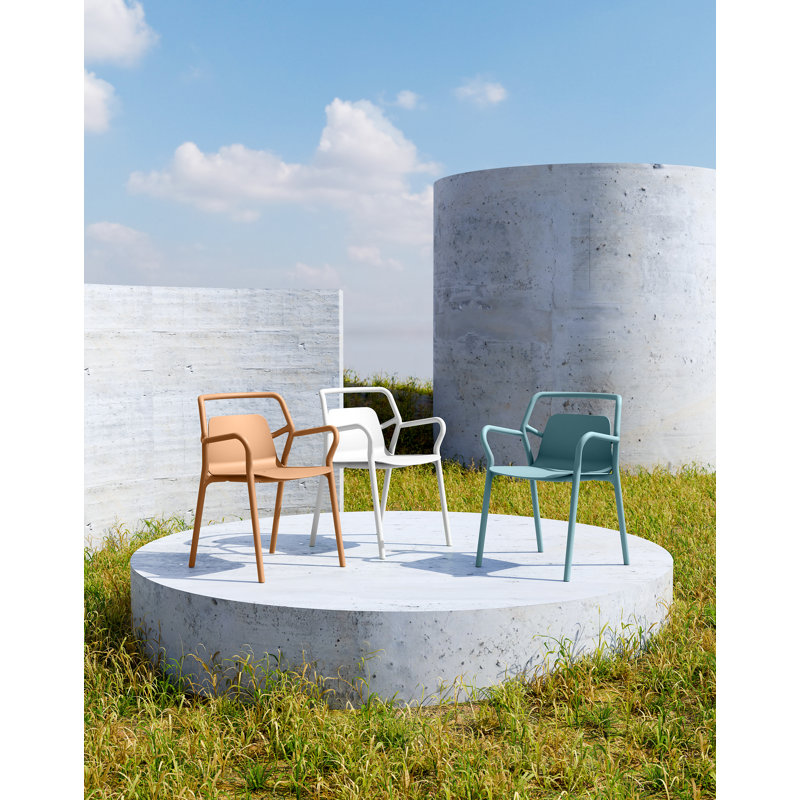 Chaise de salle à manger avec accoudoirs Aspen, Orange