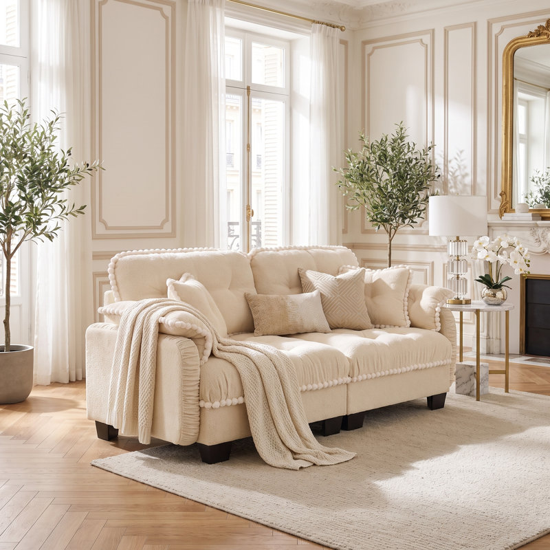 Causeuse Chenille Cloud, Cream Beige