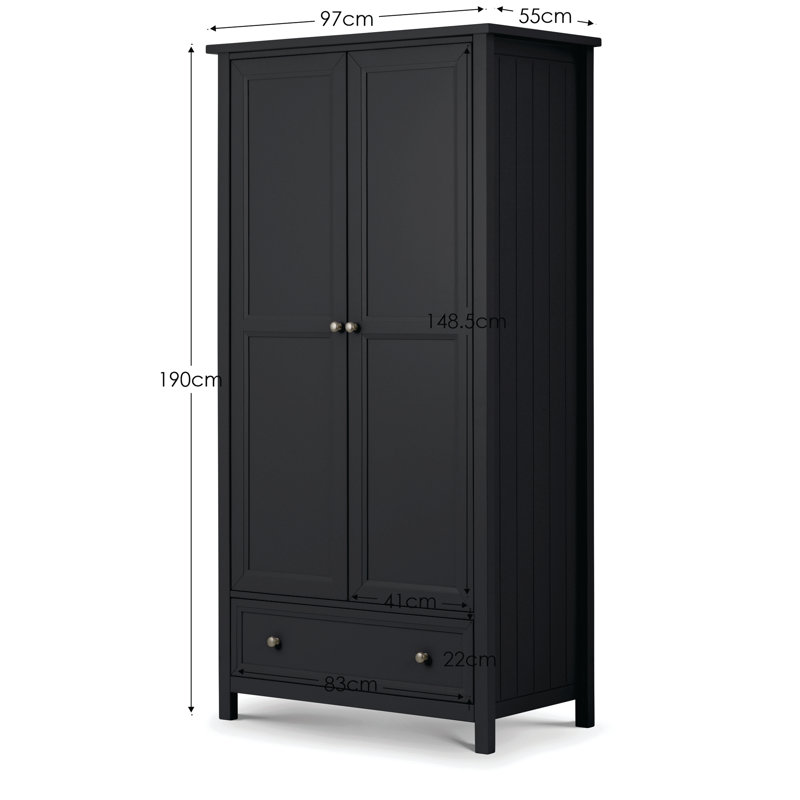 Armstead 2 Door Solid Wood Wardrobe