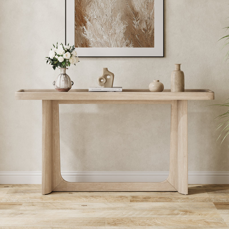 Bridgely Console Table with Tray-Top Design, Natural