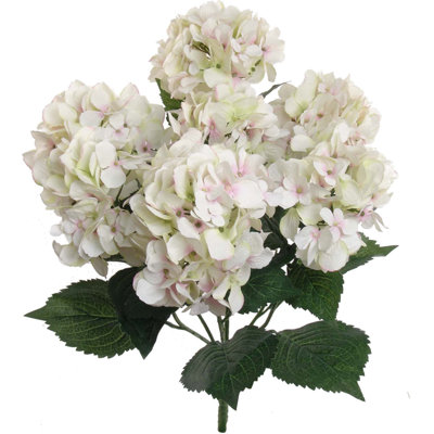 Arrangement ultra réaliste d'hortensias en soie
