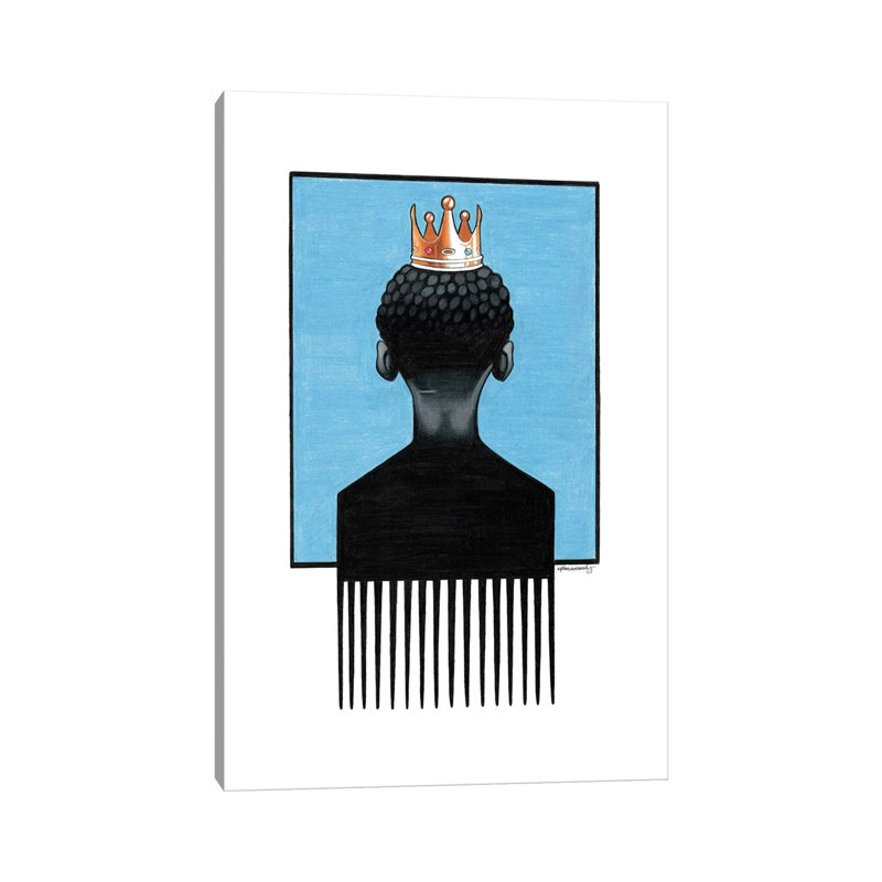 « Little Prince Afropick » par Manasseh Johnson-impression, Pas de tapis, H 48 po x l 32 po x P 1,5 po, Toile tendue