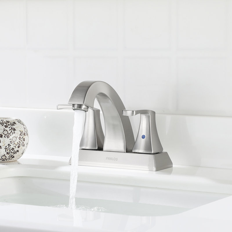 Centerset 2-Handle Bathroom Faucet with Drain Assembly, Brushed Nickel