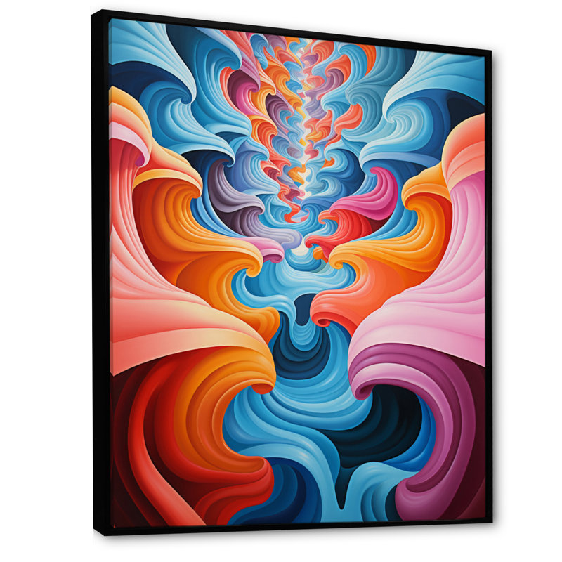 Illusion optique II - impression, H 32 po x l 16 po x P 1 po, Cadre flottant noir