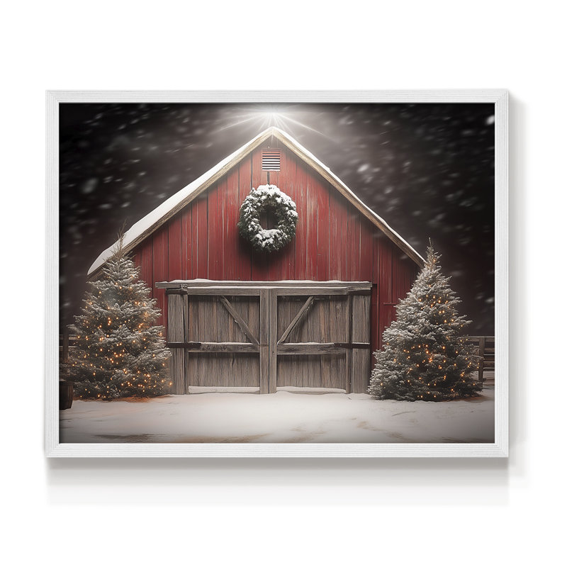 Art de Noël - CMXV III - Reproduction encadrée - Restickable, H 16 po x l 20 po, Blanc