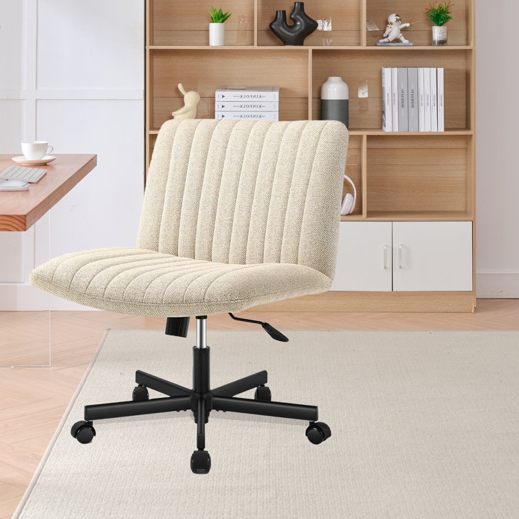 Latitude Run® Armless Home Office Desk Chair With Wheels Or
