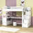 Finck Wooden Loft Bed with Desk,Staircase and Shelves-197326329-197326330