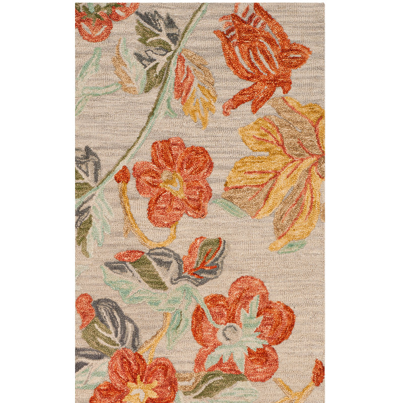 Tapis floral en laine touffeté à la main Emrick, Tapis de couloir 2 pi 3 po x 10 pi