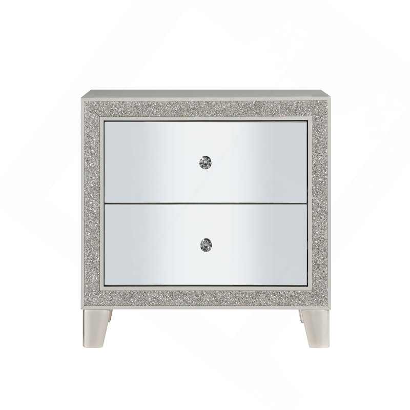 Table de chevet à finition miroir Sliverfluff